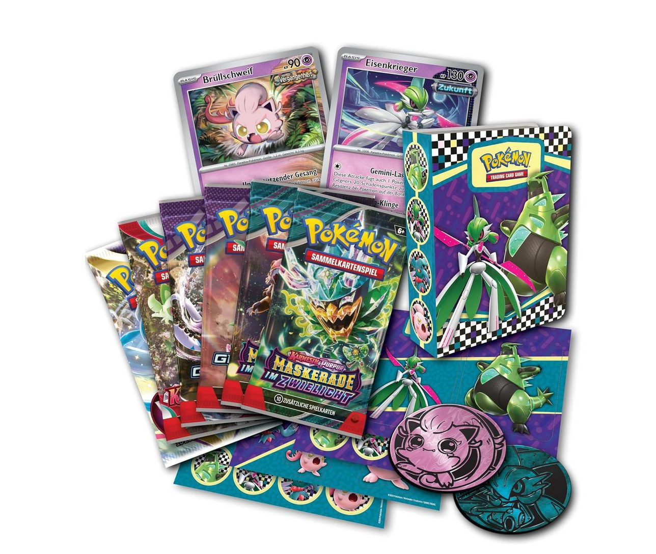 Pokémon Sammel-Koffer Brüllschweif & Eisenkrieger 2024 Pokémon Karten deutsch