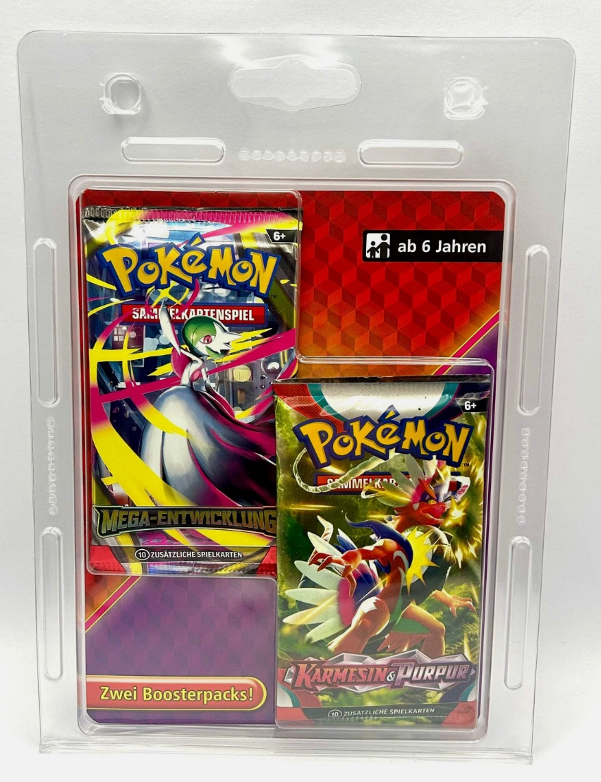 Pokémon 2er Blister Mega Entwicklung & Karmesin & Purpur Deutsch