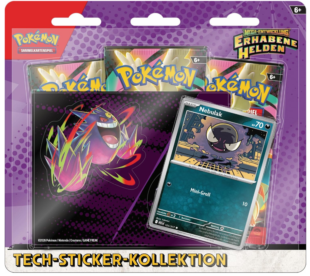 Pokémon Tech-Sticker-Kollektion Mega-Entwicklung Erhabene Helden: Nebulak Edition